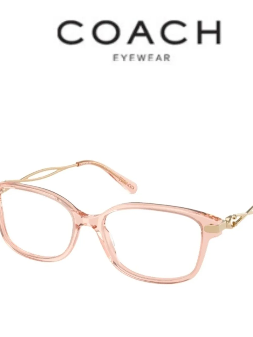 Coach Rose Pink Crystal HC 6172 Only Frames With Gold Temples No Lenses